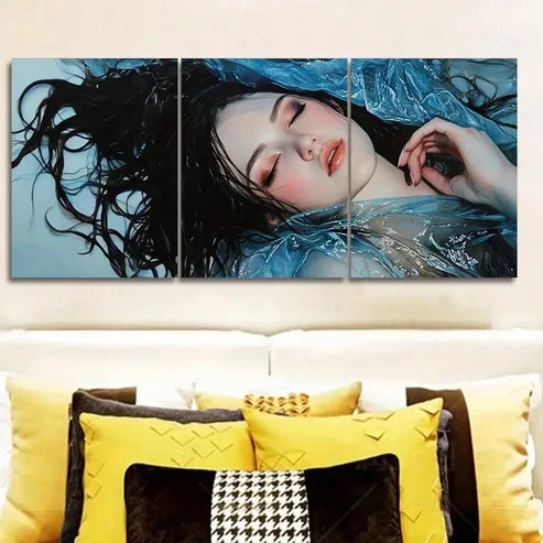 3pcs The Woman Lying on the Ground Series Wall Art Canvas Unframed - High Quality Print 100% Australian Made Wall Canvas