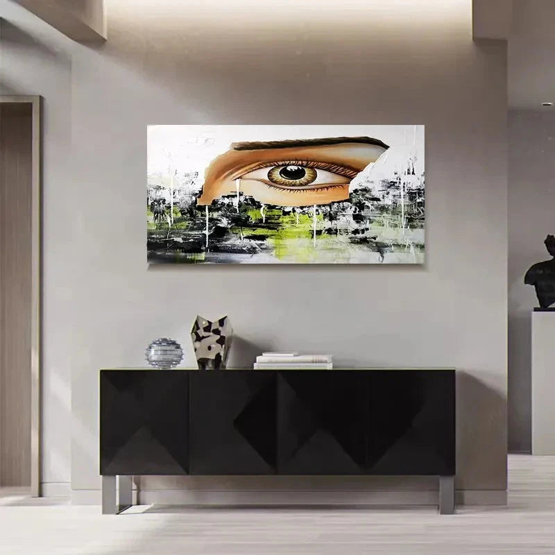 Abstract Mysterious Eye Design Wall Art Canvas Office Home Room Framed 120x60cm - Bella Home Decor