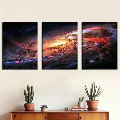 3pcs A Cosmic Theme Galaxy Outer Space Art Canvas Unframed - High Quality Print 100% Australian Made Wall Canvas - Bella Home Decor