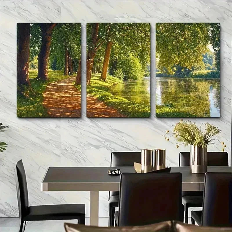 3pcs Cassiobury Park Natural Beauty I Wall Art Set Canvas Framed 60x90cm - High Quality Print 100% Australian Made Wall Canvas Ready to Hang - Bella Home Decor