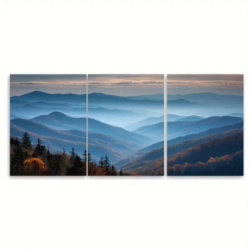 3pcs Tennessee Travel Smoky Mountains Landscape Wall Art Set Canvas Framed 40x60cm - High Quality Print 100% Australian Made Wall Canvas Ready to Hang