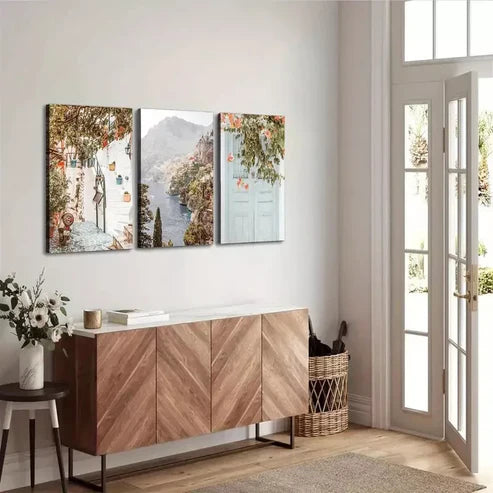 3pcs Mediterranean Positano Amalfi Art Set Canvas Unframed - High Quality Print 100% Australian Made Wall Canvas