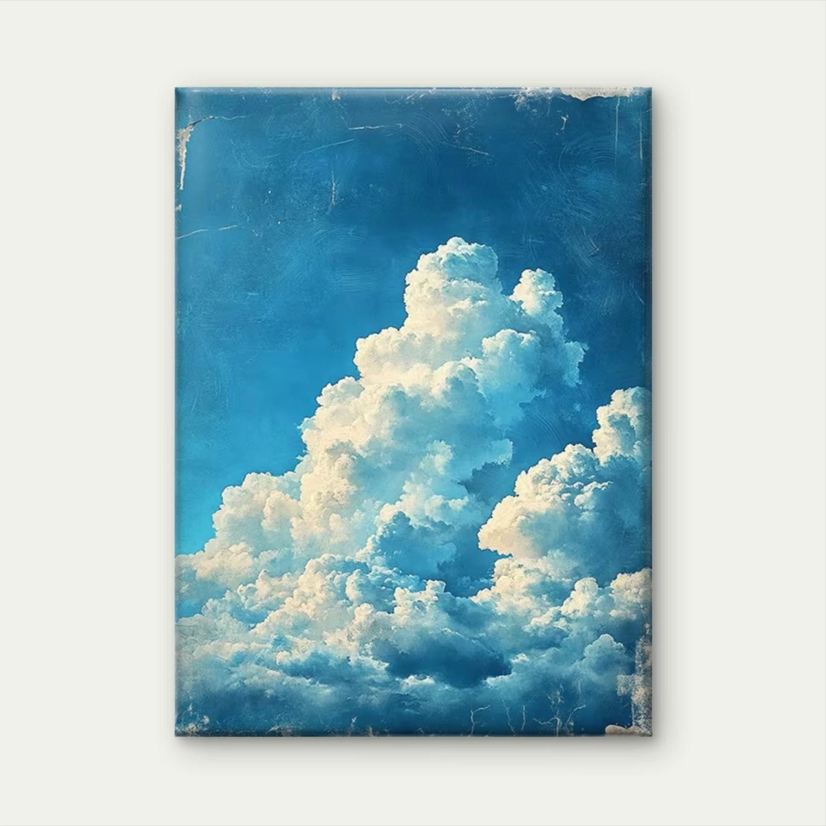 Fluffy Blue Sky Dreamy Cloud Metal Print Ready to Hang