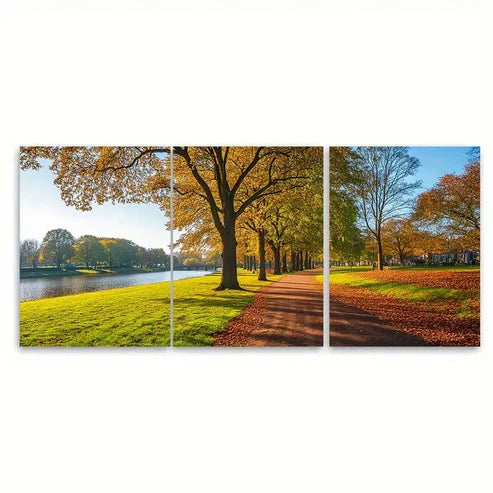 3pcs Haarlem Travel Kenaupark Netherland Scene Wall Art Canvas Unframed - High Quality Print 100% Australian Made Wall Canvas