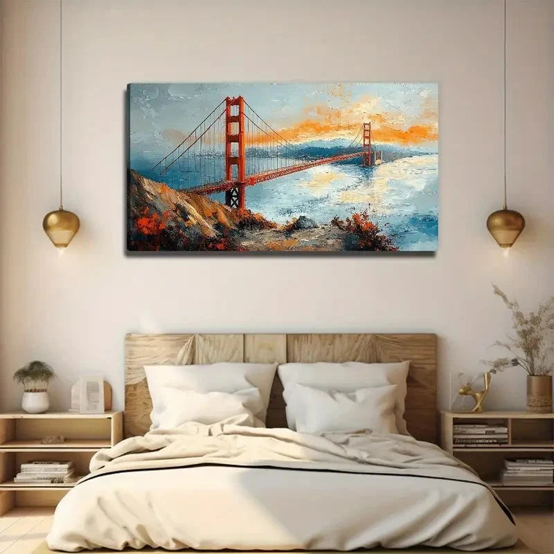 Giant Golden Gate Bridge Wall Art Canvas Office Home Room Framed 120x60cm