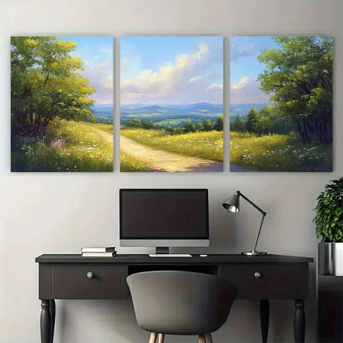3pcs Invitation Impressionist Painting Landscape Wall Art Canvas Unframed - High Quality Print 100% Australian Made Wall Canvas