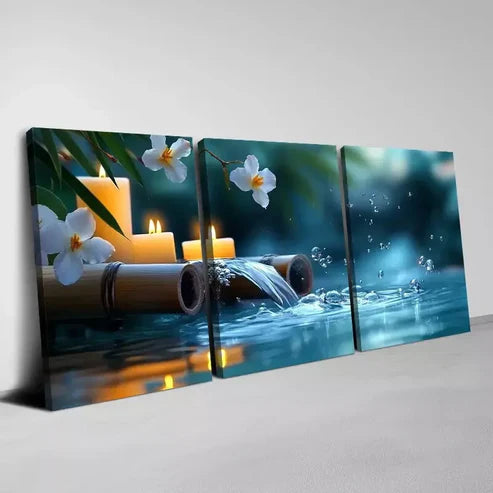 3pcs Peaceful Yoga Natural Scenery Zen Wall Art Canvas Unframed - High Quality Print 100% Australian Made Wall Canvas