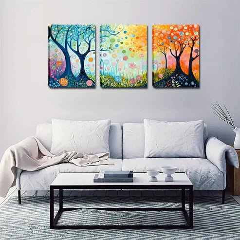 3pcs Impressive Trees, Wall Art Set Wall Art Canvas Unframed - High Quality Print 100% Australian Made Wall Canvas