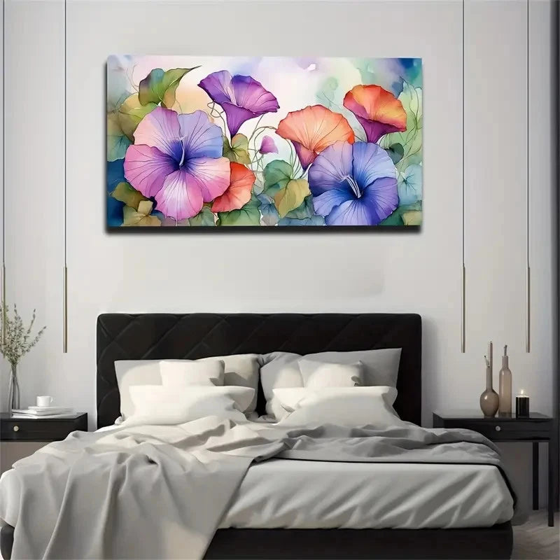 Colorful Watercolor Trumpet Wall Art Canvas Office Home Room Framed 120x60cm