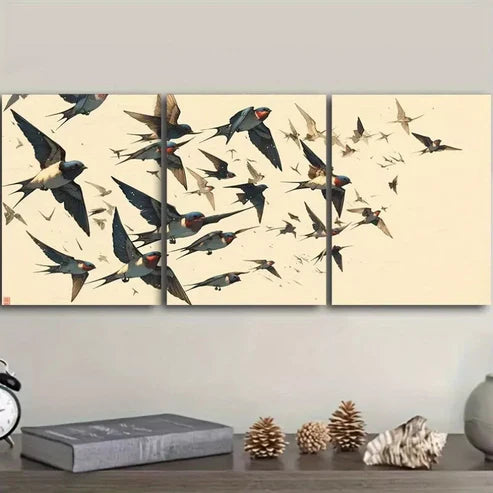 3pcs Pigeon Flight Canvas Birds Nature Wall Art Set Canvas Unframed - High Quality Print 100% Australian Made Wall Canvas