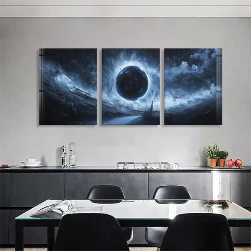 3pcs Cosmic Black Hole Dark Nebula Perfect Wall Art Canvas Unframed – High Quality Print 100% Australian Made Wall Canvas