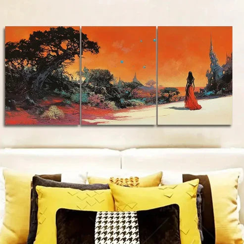 3pcs Strange Planet (2), Luxurious Wall Art Canvas Unframed - High Quality Print 100% Australian Made Wall Canvas