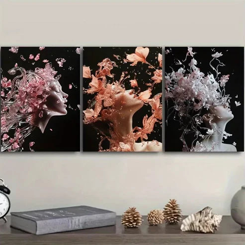 3pcs Featuring An Ethereal Figure Women Dark Wall Art Set Canvas Unframed - High Quality Print 100% Australian Made Wall Canvas