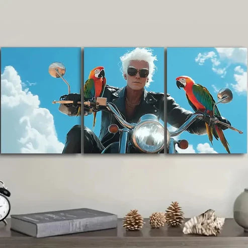 3pcs Featuring a Free Old Man Design Wall Art Set Canvas Unframed - High Quality Print 100% Australian Made Wall Canvas