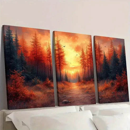 3pcs Sunest Phone Case with Frame CF Wall Art Set Canvas Unframed - High Quality Print 100% Australian Made Wall Canvas