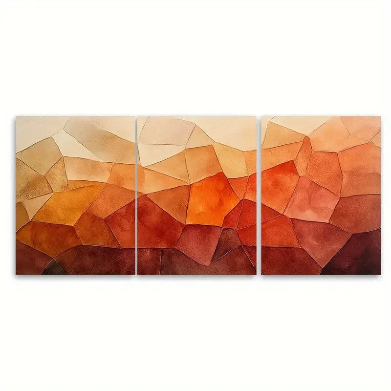 3pcs Abstract Terracotta Watercolor Minimalist Wall Art Set Canvas Framed 40x60cm - High Quality Print 100% Australian Made Wall Canvas Ready to Hang - Bella Home Decor