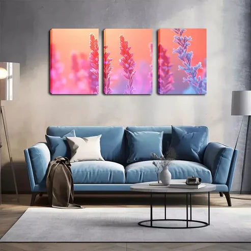 3pcs Decoration, Colorful Flowers Wall Art Canvas Unframed - High Quality Print 100% Australian Made Wall Canvas