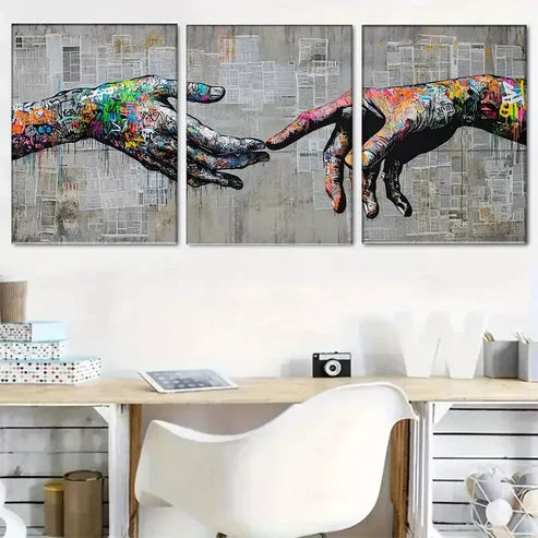 3 PCS Graffiti-Inspired Creation Wrapped Wall Art Set Canvas Unframed - High Quality Print 100% Australian Made Wall Canvas - Bella Home Decor