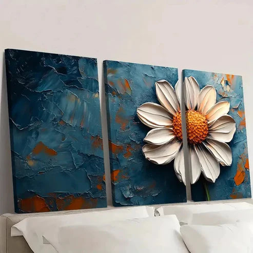 3pcs Flower Painting Abstract Floral FP 1Wall Art Set Canvas Unframed - High Quality Print 100% Australian Made Wall Canvas