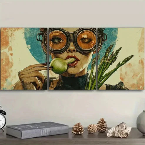 3pcs She Had an Onion in Her Mouth Wall Art Set Canvas Unframed – High Quality Print 100% Australian Made Wall Canvas - Bella Home Decor