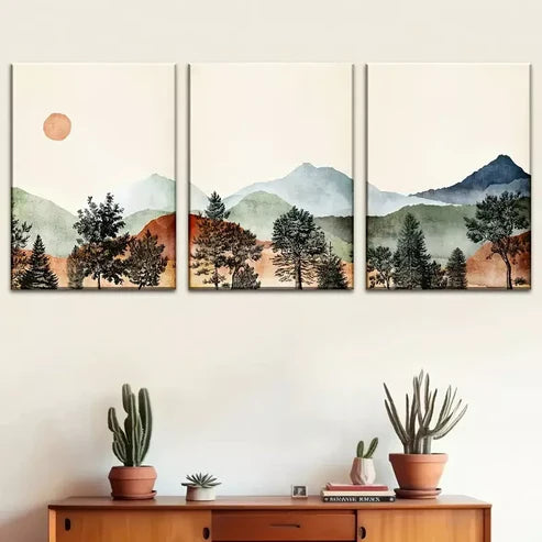 3pcs Leaf Pattern Painting Spring and Summer Wall Art Set Wall Art Canvas Unframed - High Quality Print 100% Australian Made Wall Canvas