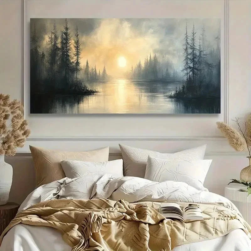 Abstract Landscape Soft Wall Art Canvas Office Home Room Framed 120x60cm