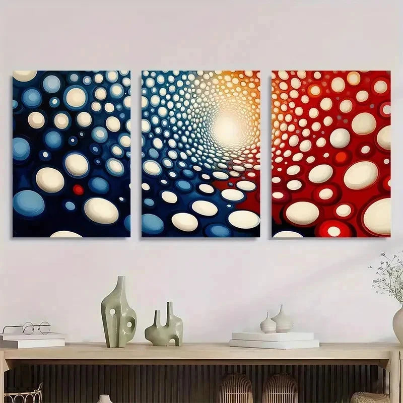 3pcs Dots By Yayoi Kazama Japanese Perfect Wall Art Set Canvas Framed 50x70cm - High Quality Print 100% Australian Made Wall Canvas Ready to Hang - Bella Home Decor