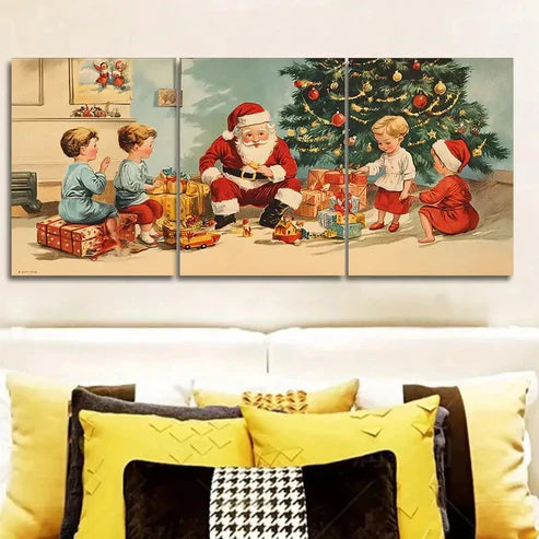 3pcs Merry Christmas breath Wall Art Canvas Unframed - High Quality Print 100% Australian Made Wall Canvas