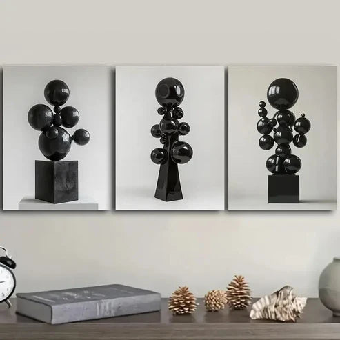3pcs Many floating spheres Wall Art Set Canvas Unframed - High Quality Print 100% Australian Made Wall Canvas