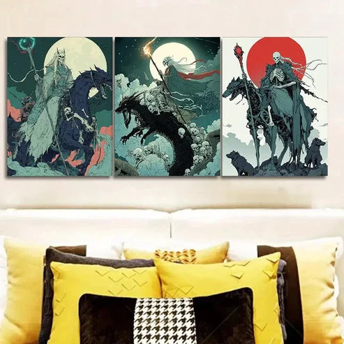 3pcs The Queen of Death Wall Art Canvas Unframed - High Quality Print 100% Australian Made Wall Canvas