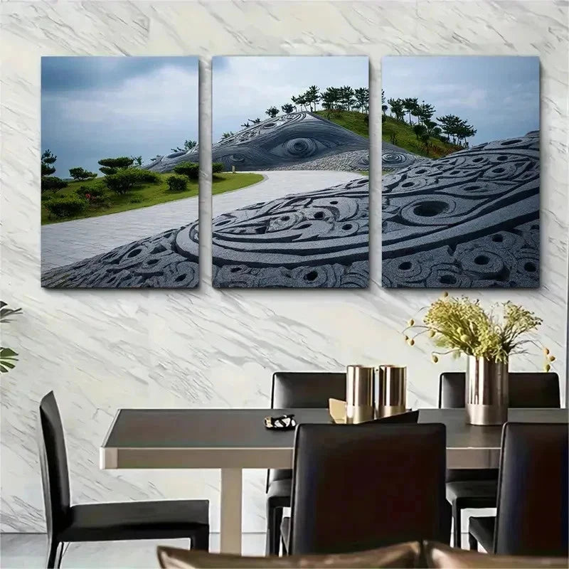 3pcs South Korea Decor Suwon Nature Perfect Wall Art Set Canvas Framed 50x70cm - High Quality Print 100% Australian Made Wall Canvas Ready to Hang