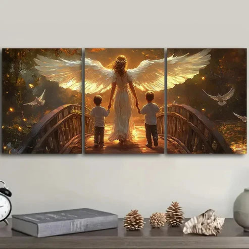 3pcs The angel and two little boys Wall Art Set Canvas Unframed - High Quality Print 100% Australian Made Wall Canvas