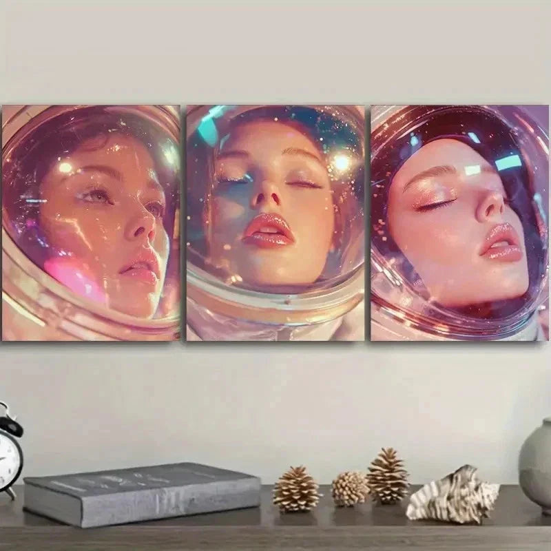 3pcs Featuring an Astronaut Decor Wall Art Canvas Unframed - High Quality Print 100% Australian Made Wall Canvas