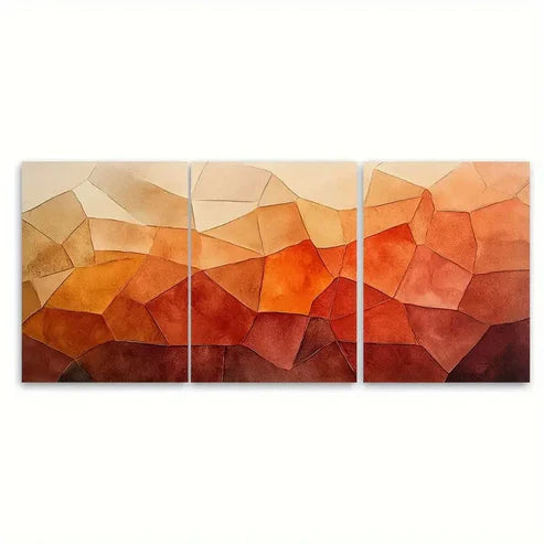 3pcs Abstract Terracotta Watercolor Minimalist Wall Art Canvas Unframed - High Quality Print 100% Australian Made Wall Canvas - Bella Home Decor