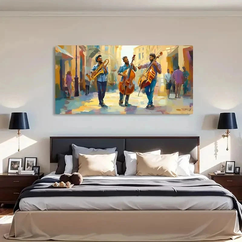 Cartoon Landscape Theme Wall Art Canvas Office Home Room Framed 120x60cm - Bella Home Decor