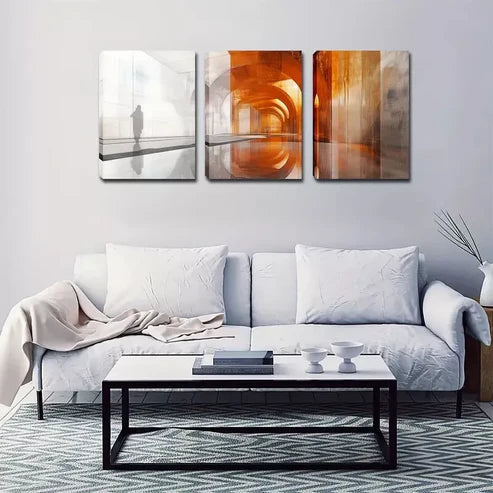 3pcs Abstract Architecture And People Wall Art Set Wall Art Canvas Unframed - High Quality Print 100% Australian Made Wall Canvas - Bella Home Decor
