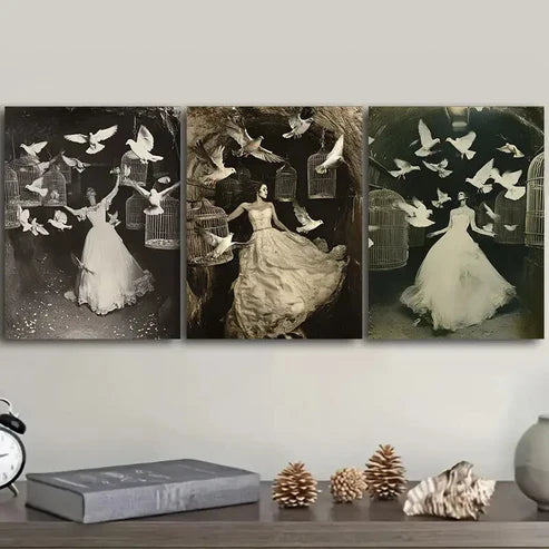 3pcs The trapped bride Wall Art Set Canvas Unframed - High Quality Print 100% Australian Made Wall Canvas
