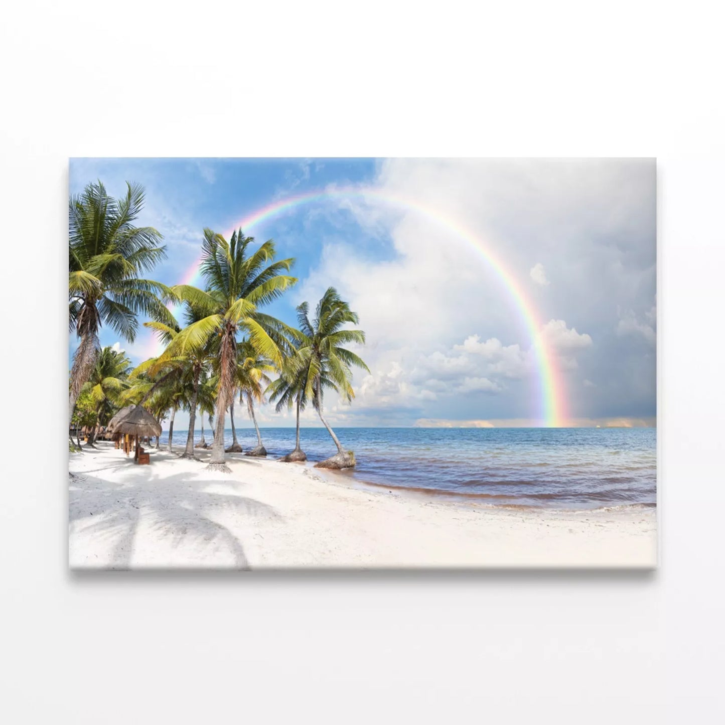 Sunny Beach With Palm Trees Wall Art Decor 100% Australian Made - Bella Home Decor