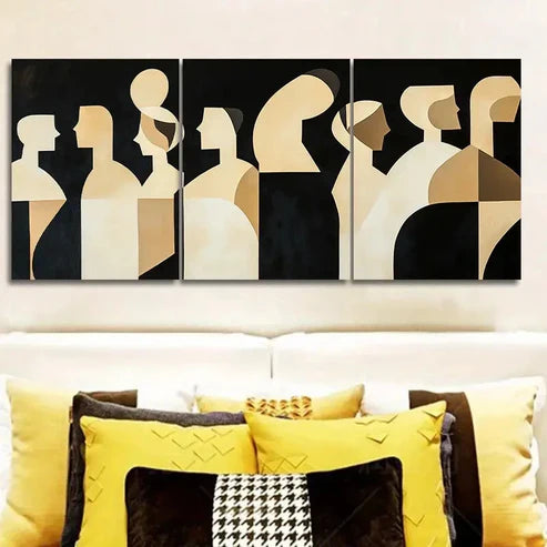 3pcs Deco Classic Modern Wrapped Wall Art Set Canvas Unframed - High Quality Print 100% Australian Made Wall Canvas - Bella Home Decor