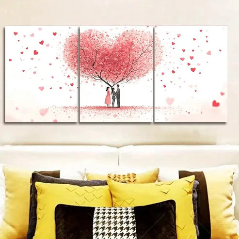 3pcs Lovers under the love tree Wall Art Canvas Unframed - High Quality Print 100% Australian Made Wall Canvas