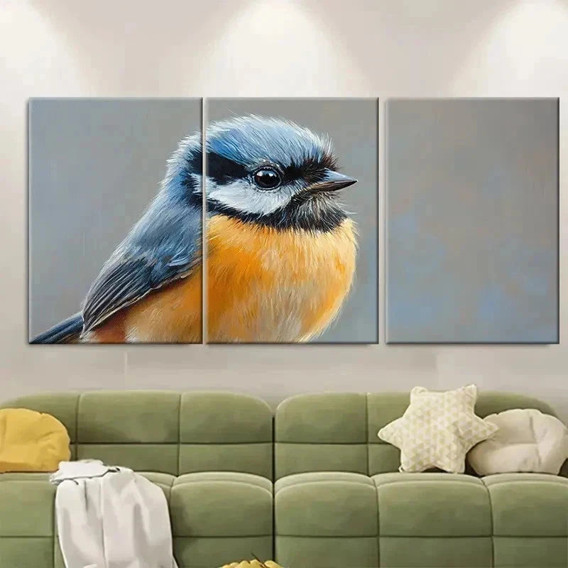 3pcs Small Birds Artwork DI Wall Art Set Canvas Framed 50x70cm - High Quality Print 100% Australian Made Wall Canvas Ready to Hang