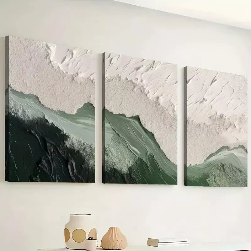 3pcs Ocean Aerial Abstract Oil Painting Canvas Framed 40x60cm - High Quality Print 100% Australian Made Wall Canvas Ready to Hang - Bella Home Decor