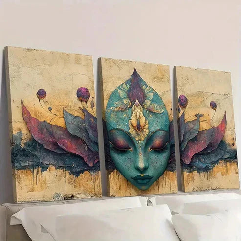 3pcs Sage Green and Lavender S Wall Art Set Canvas Unframed - High Quality Print 100% Australian Made Wall Canvas