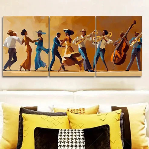 3pcs Fashionable African American Wall Art Set Canvas Unframed - High Quality Print 100% Australian Made Wall Canvas
