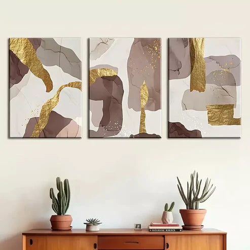 3pcs Abstract Print in a Light Luxury Style Wall Art Set Wall Art Canvas Unframed - High Quality Print 100% Australian Made Wall Canvas - Bella Home Decor