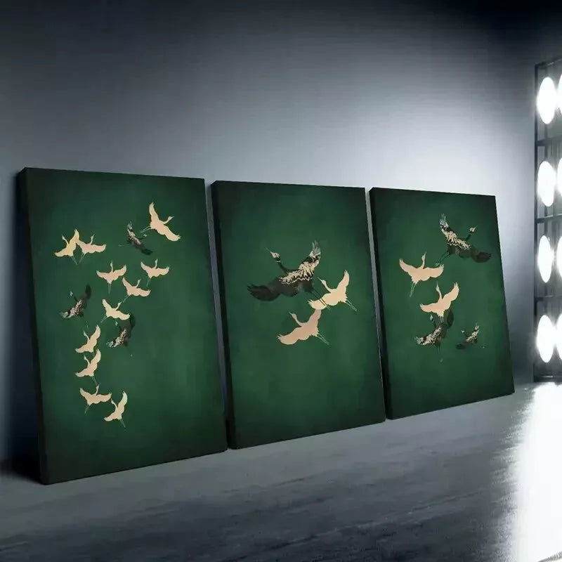 3pcs Modern Flying Birds Wall Art Set Canvas Framed 50x70cm - High Quality Print 100% Australian Made Wall Canvas Ready to Hang