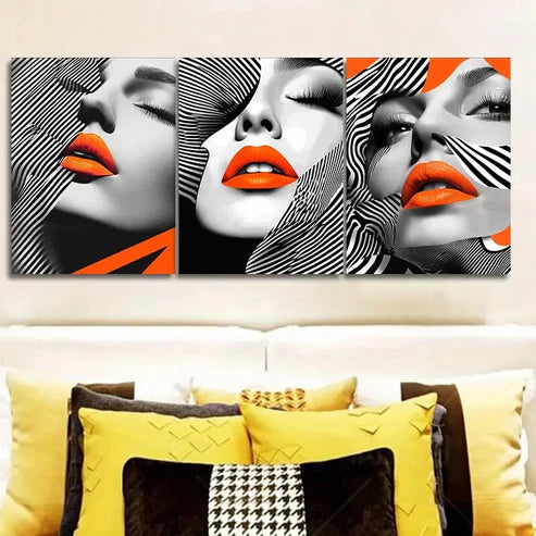 3pcs Stylish Women'S Portraits Wall Art Set Canvas Unframed - High Quality Print 100% Australian Made Wall Canvas