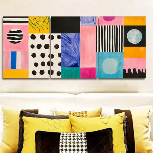 3pcs Vibrant Abstract Canvas Art Prints Wall Art Set Canvas Unframed - High Quality Print 100% Australian Made Wall Canvas