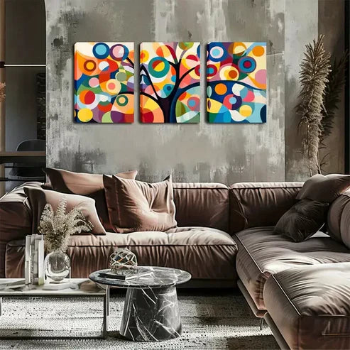 3pcs An Abstract Tree l Wall Art Set Wall Art Canvas Unframed - High Quality Print 100% Australian Made Wall Canvas