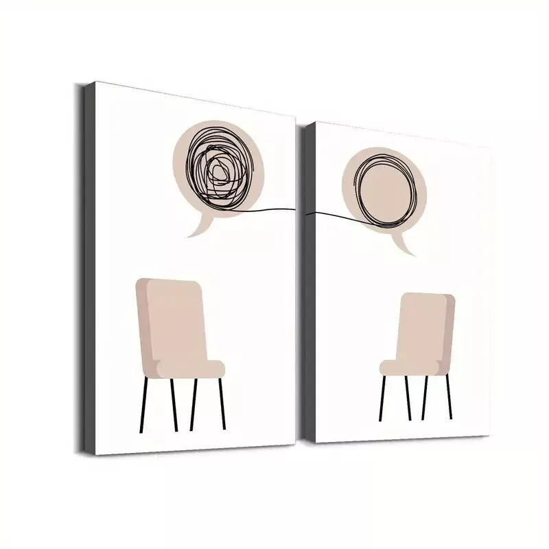 2pcs Modern Minimalist Art Framed 50x75cm - High Quality Print 100% Australian Made Wall Canvas Ready to Hang - Bella Home Decor